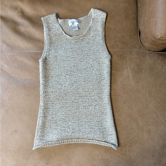 CC Hughes Tops - CC Hughes Light Brown Knit Sweater Tank Top Women’s Size Small